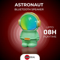 Green astronaut-shaped Bluetooth speaker with a red background and 'OG Deal' logo.