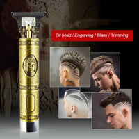 Maxtop MP-98 Hair Trimmer – Metal Body, 120 Min Runtime, 4 Length Settings, Stylish Grooming Tool (Gold)