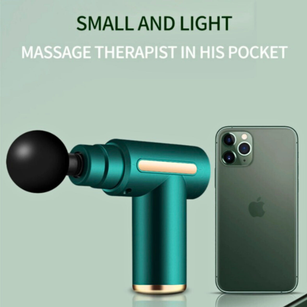 Mini Muscle Massage Gun – Professional Portable Massager with 6 Speeds, 4 Heads, Low Noise & Type-C Charging