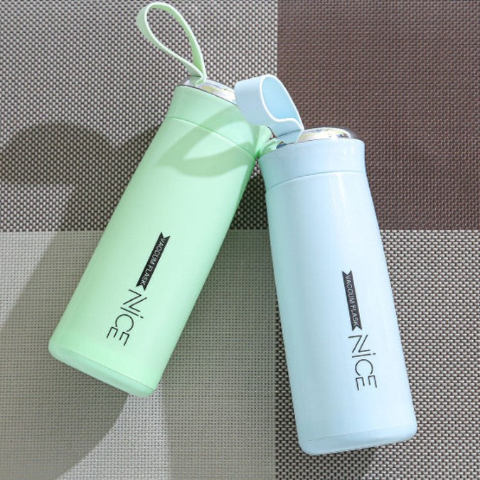 BPA-Free Glass Water Bottle with Protective Plastic Shell – 400ml (Multicolor, 1 Piece)