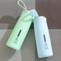 BPA-Free Glass Water Bottle with Protective Plastic Shell – 400ml (Multicolor, 1 Piece)
