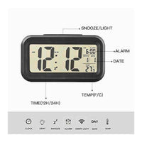 Optically Controlled Digital Alarm Clock – LED Display with Automatic Sensor Backlight & Liquid Crystal Technology