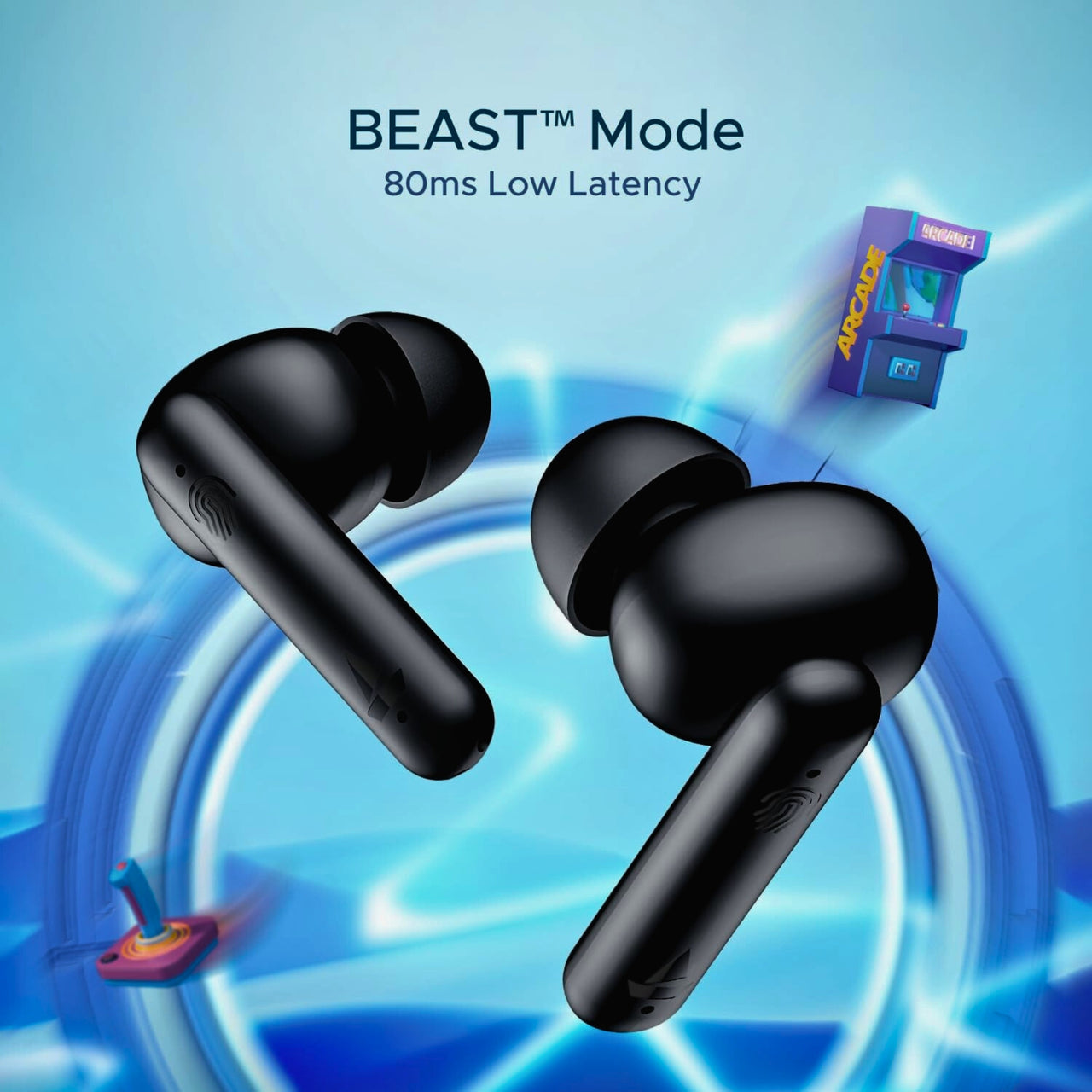 boAt Airdopes 141 Bluetooth TWS Earbuds – 42H Playtime, ENx Tech, Low Latency, Fast Charge, IPX4, Wireless Earphones with Mic