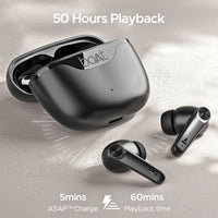 boAt Airdopes 207 TWS Earbuds – 50H Playtime, Quad Mics w/ ENx, Beast Mode 50ms Low Latency, ASAP Charge, BT v5.3