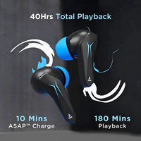 boAt Immortal 121 TWS Gaming Earbuds with Beast Mode (40ms Low Latency), 40Hrs Playtime, Blazing LEDs, Quad Mics with ENx, ASAP Charge & Signature Sound