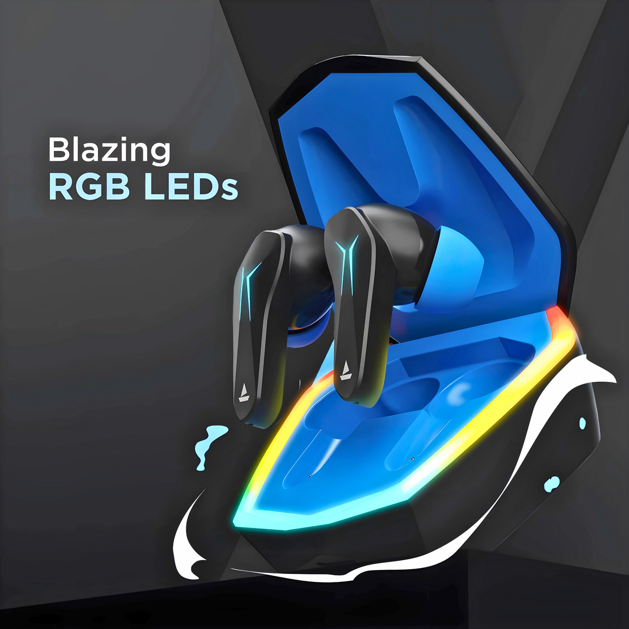 boAt Immortal 121 TWS Gaming Earbuds with Beast Mode (40ms Low Latency), 40Hrs Playtime, Blazing LEDs, Quad Mics with ENx, ASAP Charge & Signature Sound