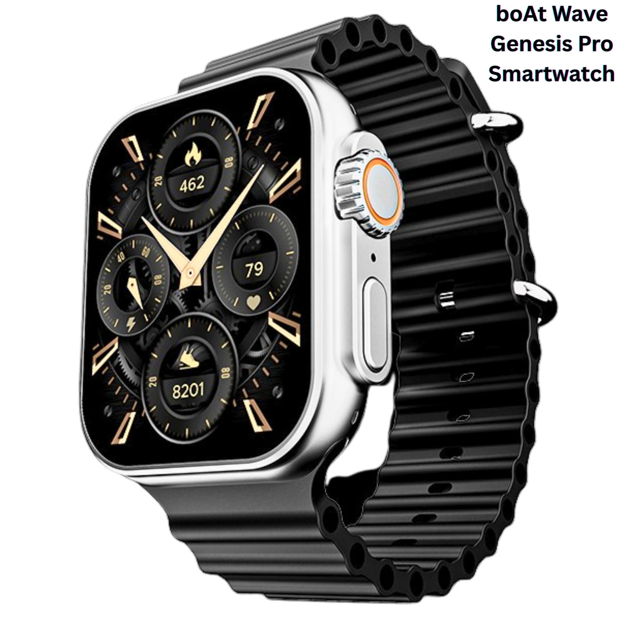 boAt Wave Genesis Pro Smartwatch with 1.96" AMOLED Display, Bluetooth Calling, Functional Crown & boAt Coins – Free Size