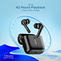boAt Airdopes 141 Bluetooth TWS Earbuds – 42H Playtime, ENx Tech, Low Latency, Fast Charge, IPX4, Mic