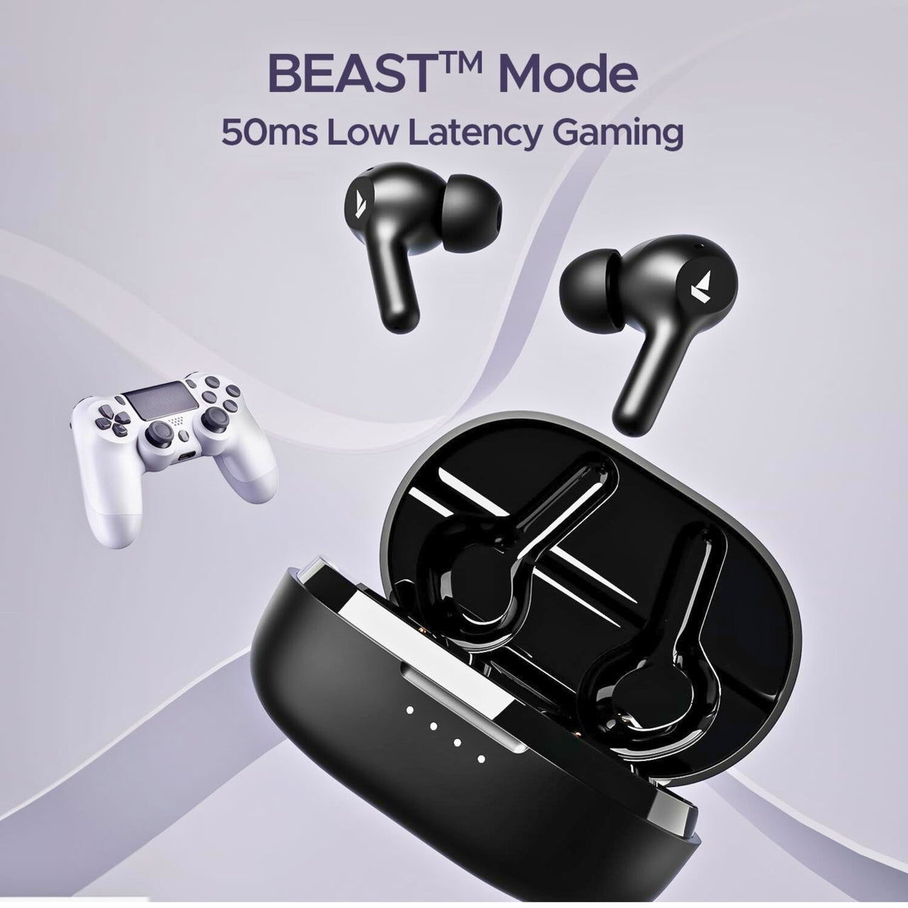 boAt Airdopes 71 TWS Earbuds – 40H Playtime, Dual Mics w/ ENx, ASAP Charge, BEAST Mode 50ms, IPX4, Low Latency