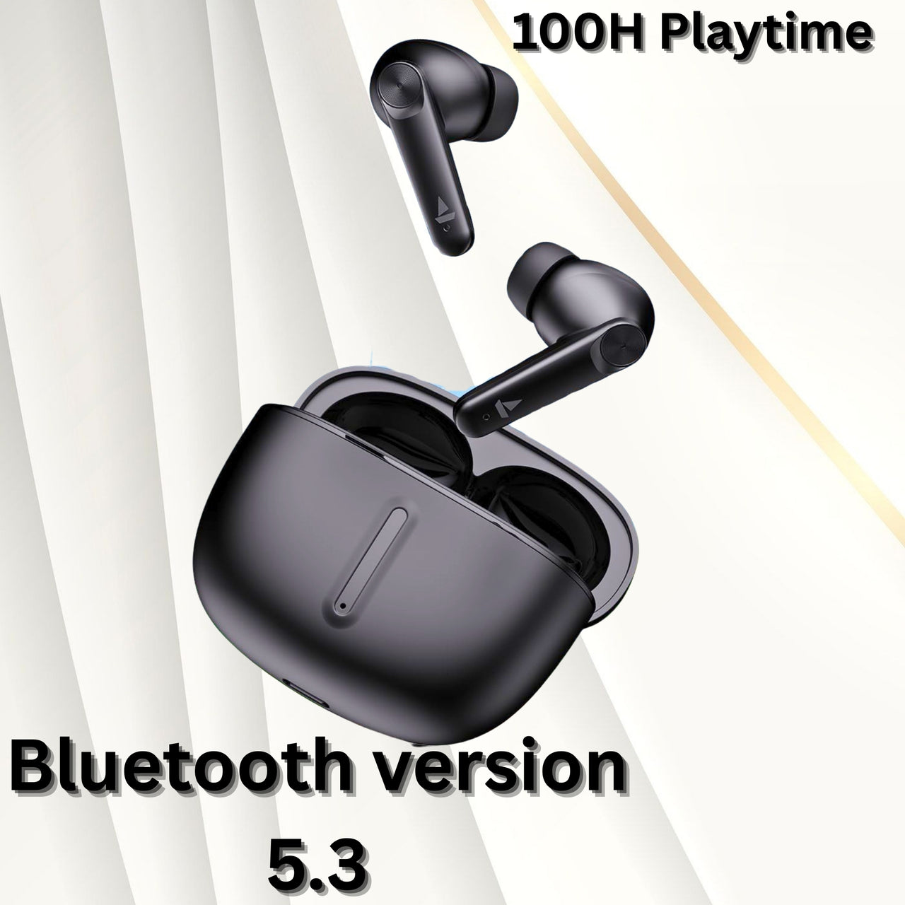 boAt Airdopes Max TWS Earbuds – 100H Playtime, Quad Mics w/ ENx, Beast Mode 50ms Low Latency, ASAP Charge, BT v5.3