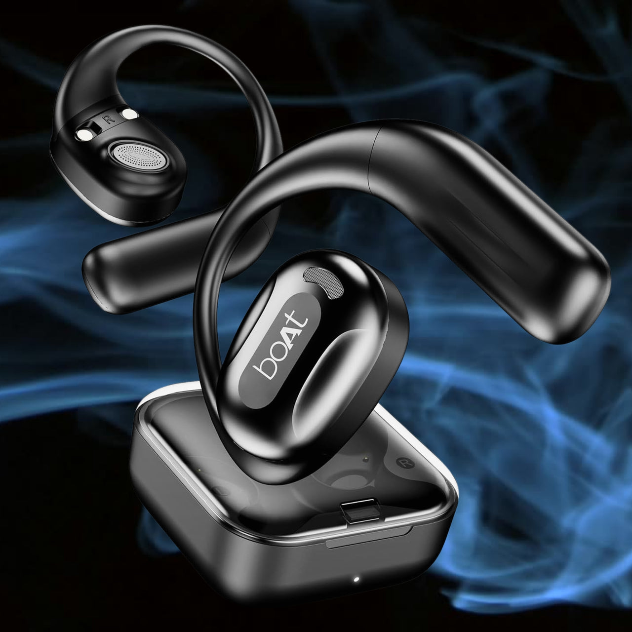 boAt Airdopes Progear Bluetooth Open-Ear Earbuds | Air Conduction Tech, 100Hrs Playback, 4 Mics AI-ENx, 15mm Drivers, Beast Mode 40ms, ASAP Charge