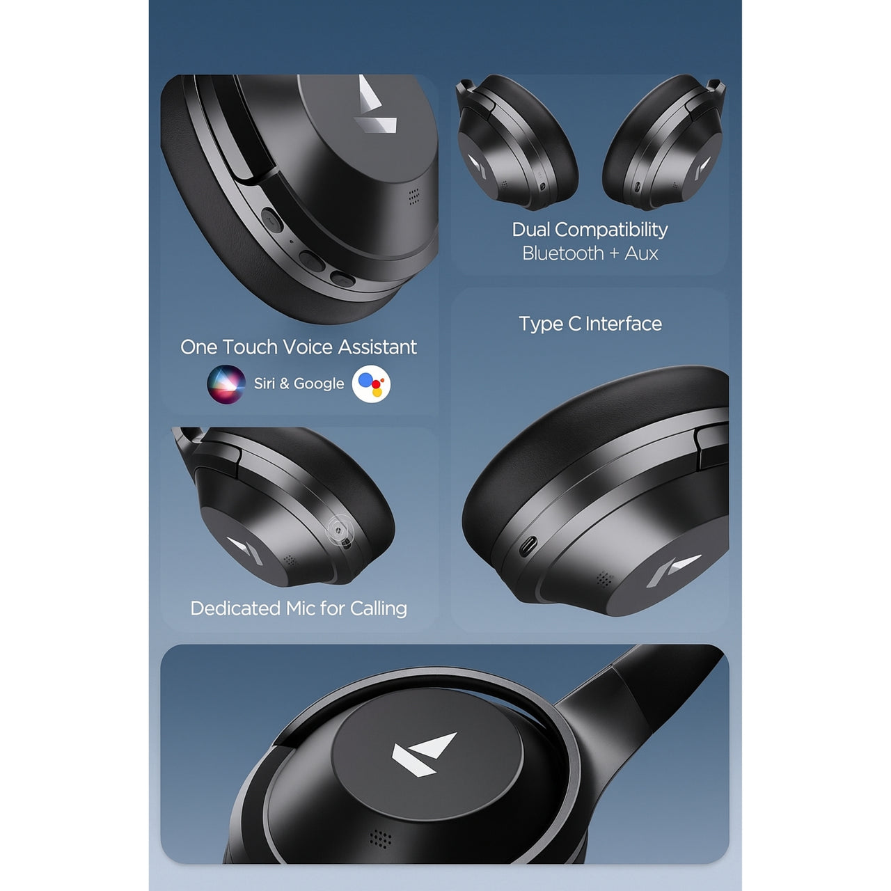 boAt Nirvana 751 ANC Wireless Headphones – 65H Playtime, Hybrid ANC, Fast Charge, Ambient Mode, Mic & Carry Pouch"