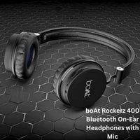 boAt Rockerz 400 Bluetooth On-Ear Headphones with Mic – 8H Playback, Powerful Sound & Soft Padded Ear Cushions