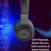boAt Rockerz 550 Bluetooth Over-Ear Headphones with Mic – 20H Playback, 50mm Drivers, Soft Cushions & Noise Isolation