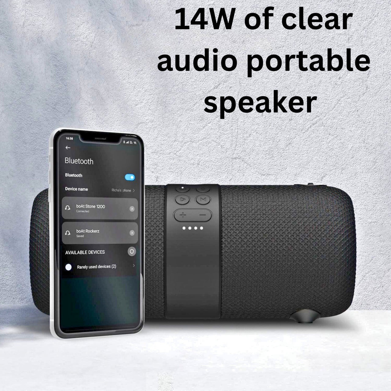 boAt Stone 1200 Bluetooth Speaker – 14W Portable Wireless, 9H Playback, Bluetooth v5.0