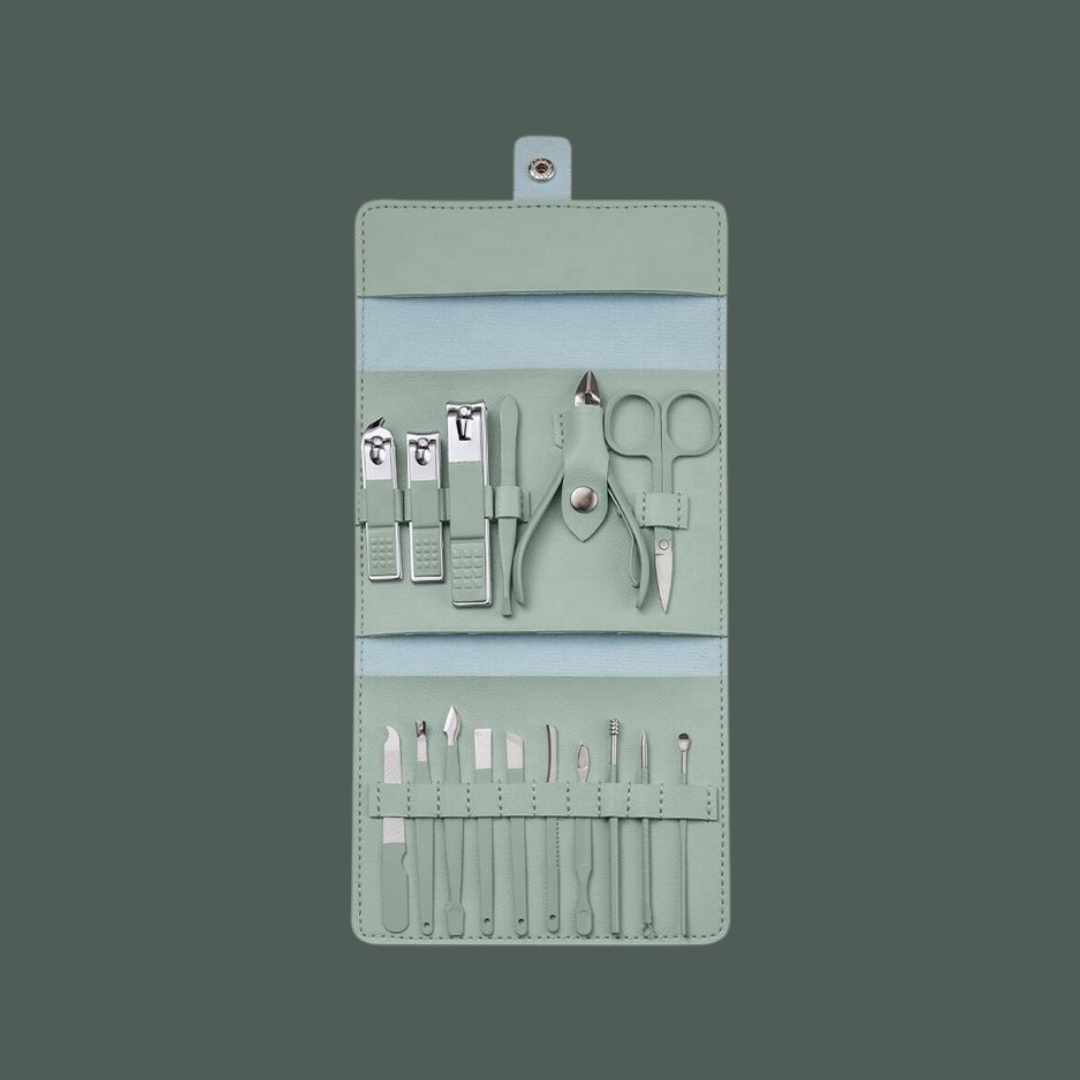 Professional Manicure & Pedicure Kit – 18-in-1 Care Grooming Set with Stainless Steel Tools for Home & Travel"