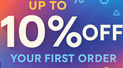 up to 10 percent on your first order 